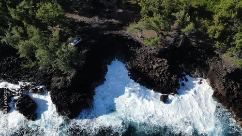 aerial view of MacKenzie State Recreation Area in big island, hawaii  photo