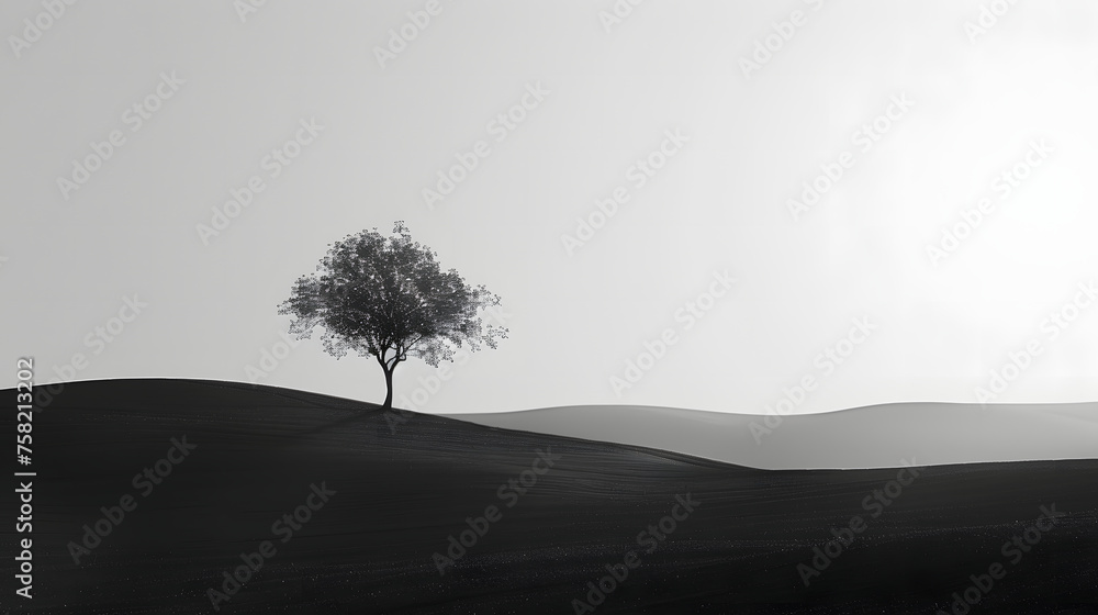 Obraz premium minimalist monochrome landscape wallpaper