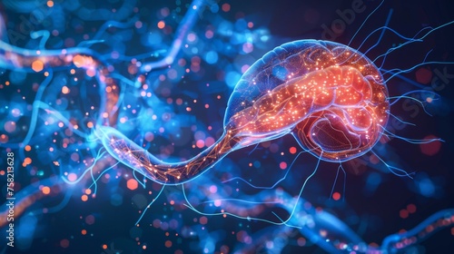 An innovative infographic showcasing the latest breakthroughs in human stomach healthcare. Doctor online concept