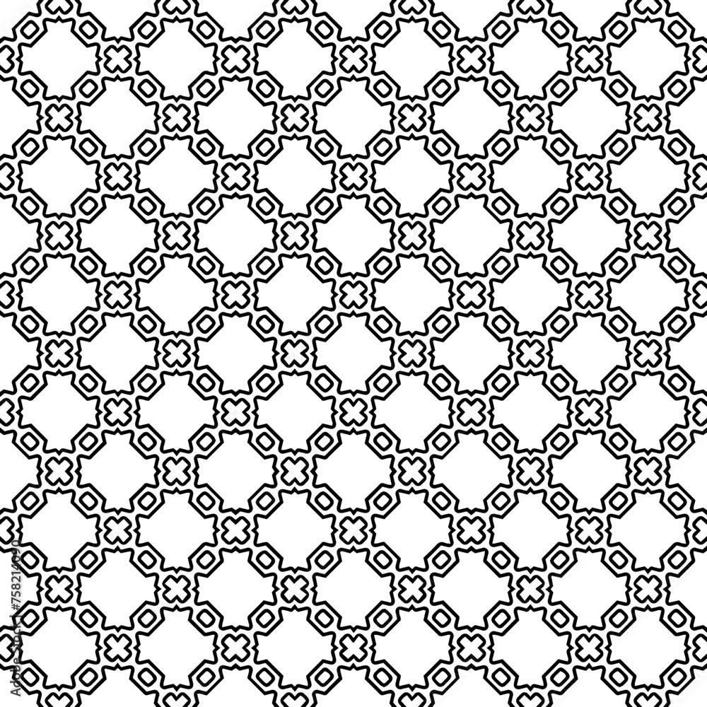 Black and white seamless abstract pattern. Background and backdrop. Grayscale ornamental design. Black and white seamless abstract pattern. Background and backdrop. Grayscale ornamental design.
