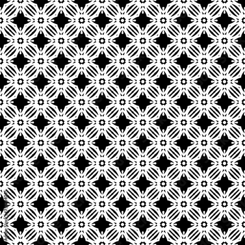 Black and white seamless abstract pattern. Background and backdrop. Grayscale ornamental design.