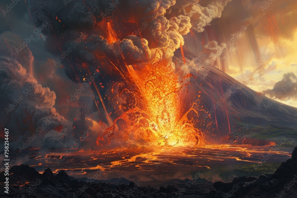 Naklejka premium eruption, picture of the natural phenomena