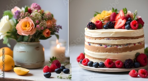 Wallpaper Mural cake with berries Torontodigital.ca