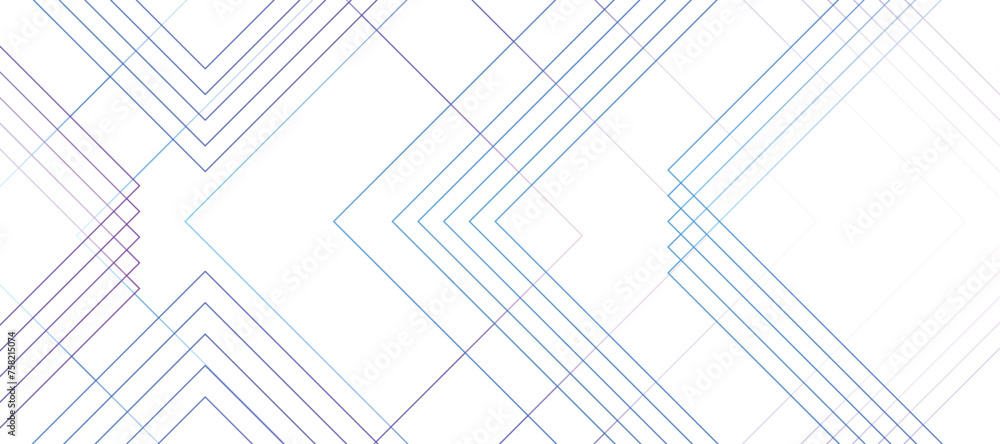 Abstract Blue Geometric squares with modern technology design. Futuristic digital landscape with lines. Concept for dynamic websites, striking posters, and business booklets.	 - obrazy, fototapety, plakaty 