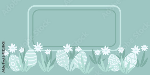 Easter eggs with flowers, cute Easter decoration, great for banners, wallpapers, postcards - vector design