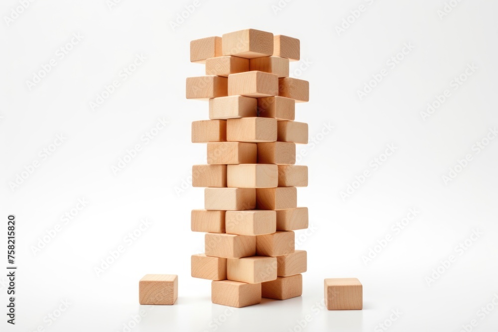 A stack of wooden blocks A stack of wooden blocks