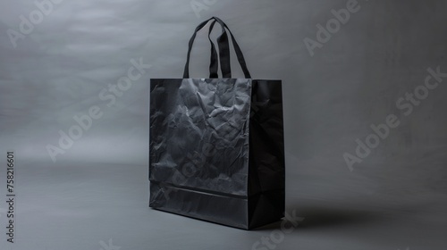 image of a black paper bag with handles,