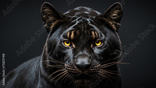 Closeup of black panther  photo