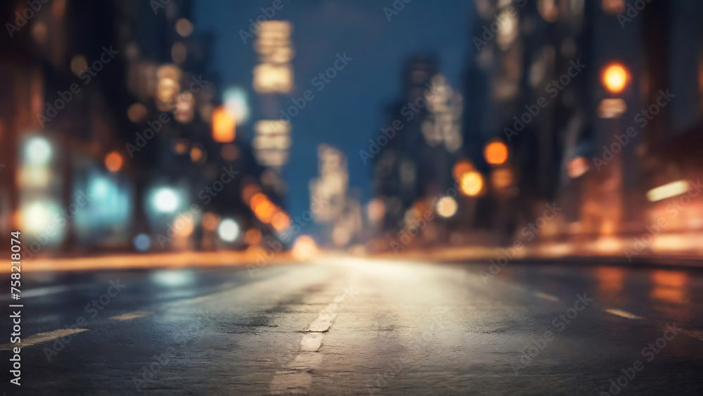 blurred road background, straight road background, for product presentation and showcasing Generative AI