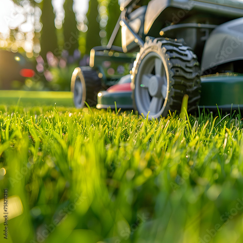 Lawn Mower Mowing the Lawn generative ai
