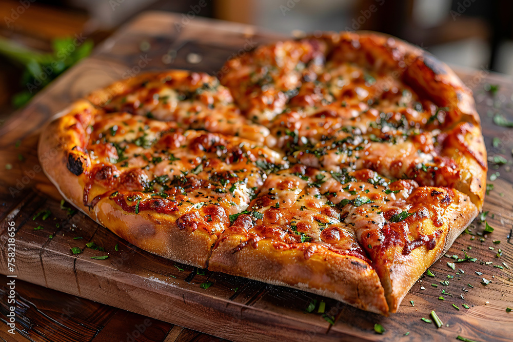 Fresh pizza on wooden table Fresh pizza on wooden table