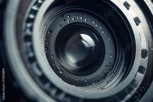 Detailed close up view of a camera lens, ideal for technology concepts © Fotograf