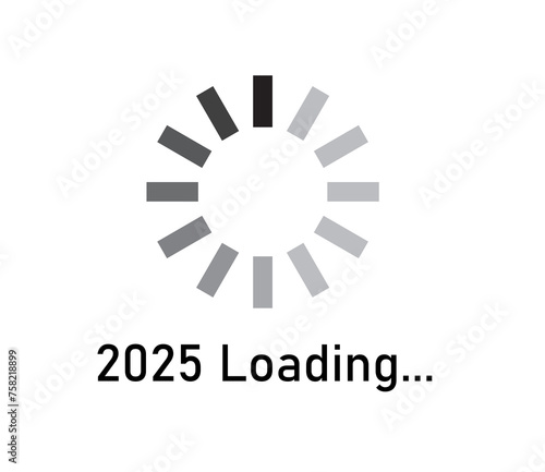 Loading bar for 2025 goal planning business concept vector illustration for graphics design, new year concept idea.