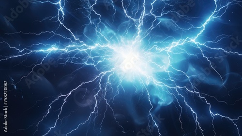 Close up of a lightning bolt on a dark background. Suitable for weather-related designs