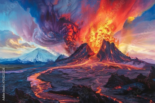 eruption, picture of the natural phenomena photo