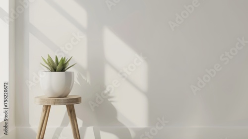Minimalist Bathroom Interior Design with Potted Plant AI Generated.