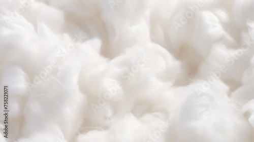 A close up of a pile of white cotton. Suitable for textile industry concepts photo