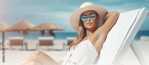 Serene Woman Relaxing on a ...