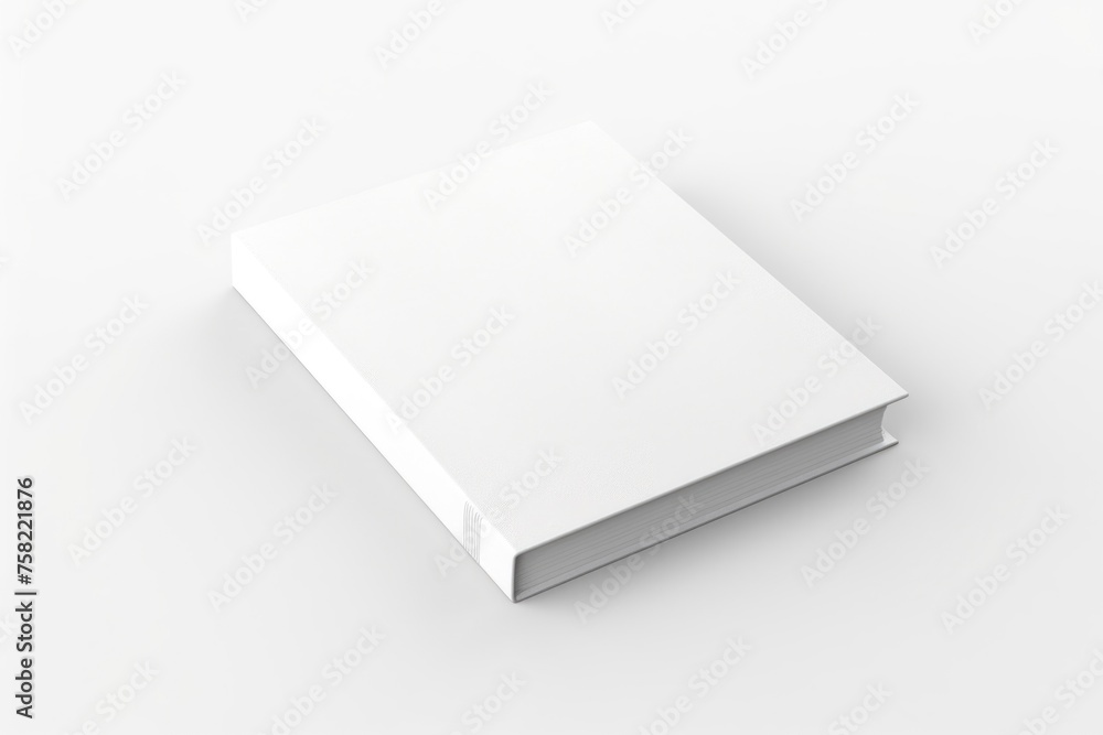 A white book on a white surface. Suitable for educational concepts A white book on a white surface. Suitable for educational concepts