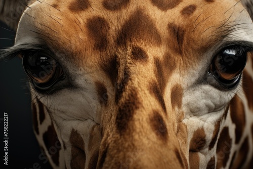 Detailed close up of a giraffe's eye, suitable for educational purposes