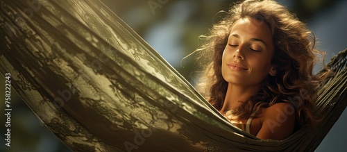 Serene Woman Relaxing in Be...
