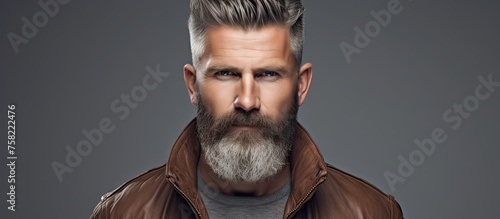 Stylish Bearded Man in Tren...