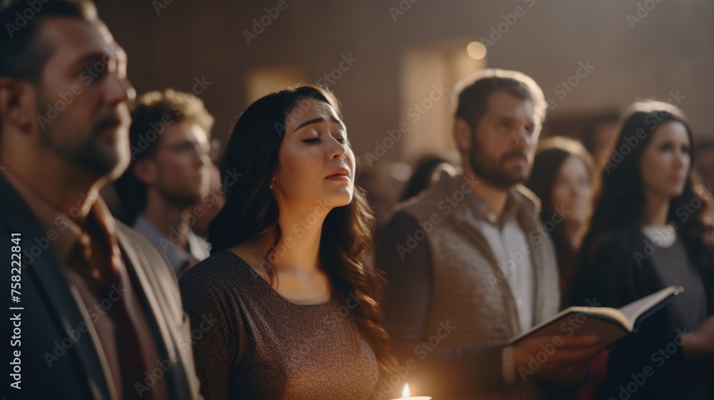 A group of people standing around a candle. Suitable for various occasions and events A group of people standing around a candle. Suitable for various occasions and events