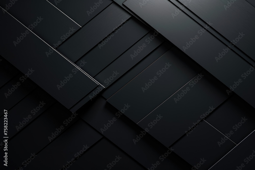 Close up shot of a black wall with distinct lines. Suitable for background or texture use - obrazy, fototapety, plakaty 