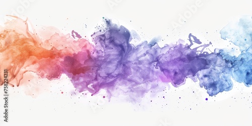 Mesmerizing gradient watercolor splash transitioning from warm red to cool blue, evoking artistic harmony.