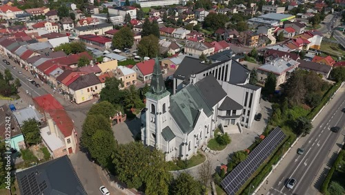 Beautiful Landscape Cathedral Downtown Lubaczow Aerial View Poland photo