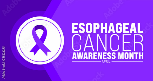 April is Esophageal Cancer Awareness Month background template. Holiday concept. use to background, banner, placard, card, and poster design template with text inscription and standard color. vector