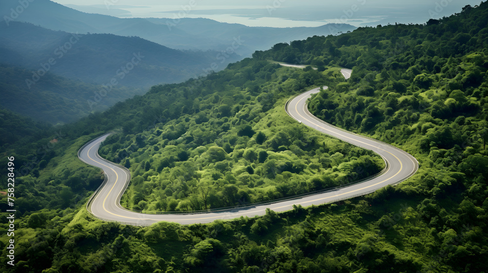 Mystery of the Winding Road: Capturing the Remarkable Curve through an Untouched Nature Landscape