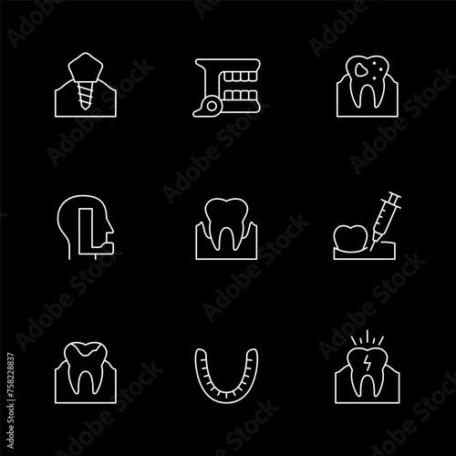 Set line icons of dentistry