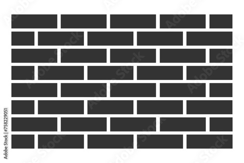 Brick wall construction icon. Build symbol, building label emblem design vector ilustration