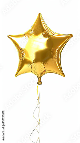 Gold Star Balloon Isolated on white background