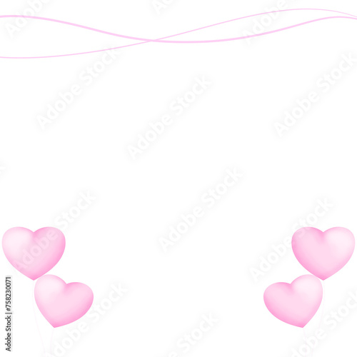 Pink heart love card  © Ton