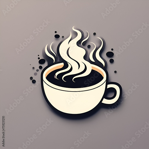 Logo of cappuccino cup; cafe logo; barista icon for restaurant 