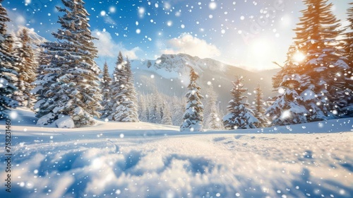 Tranquil winter sunrise scenery for serene mornings, creating peaceful and picturesque backgrounds