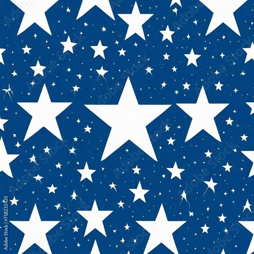 White stars with blue background