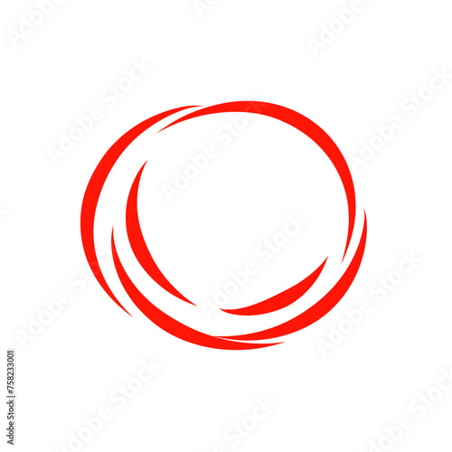 abstract red circle waves