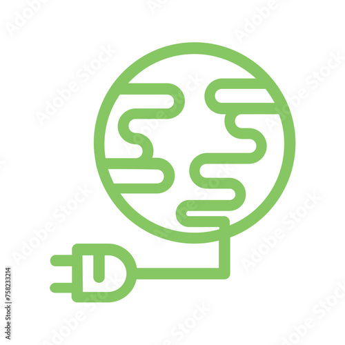 Green line icon set concept of ecology, environment and sustainability. Outline symbols set Contains Icons like Electric Car, Global Warming, Forest, Organic Farming and more.. Editable vector stroke