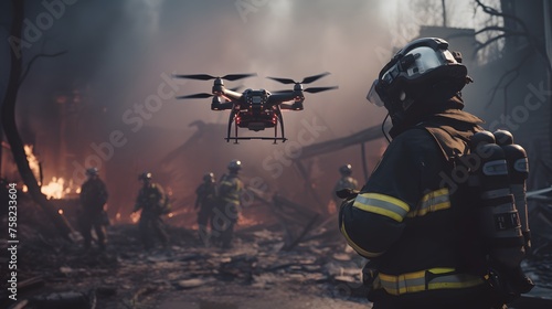  firefighters equipped with advanced drones and sensors swiftly respond to emergencies, ensuring the safety of both and human communities
