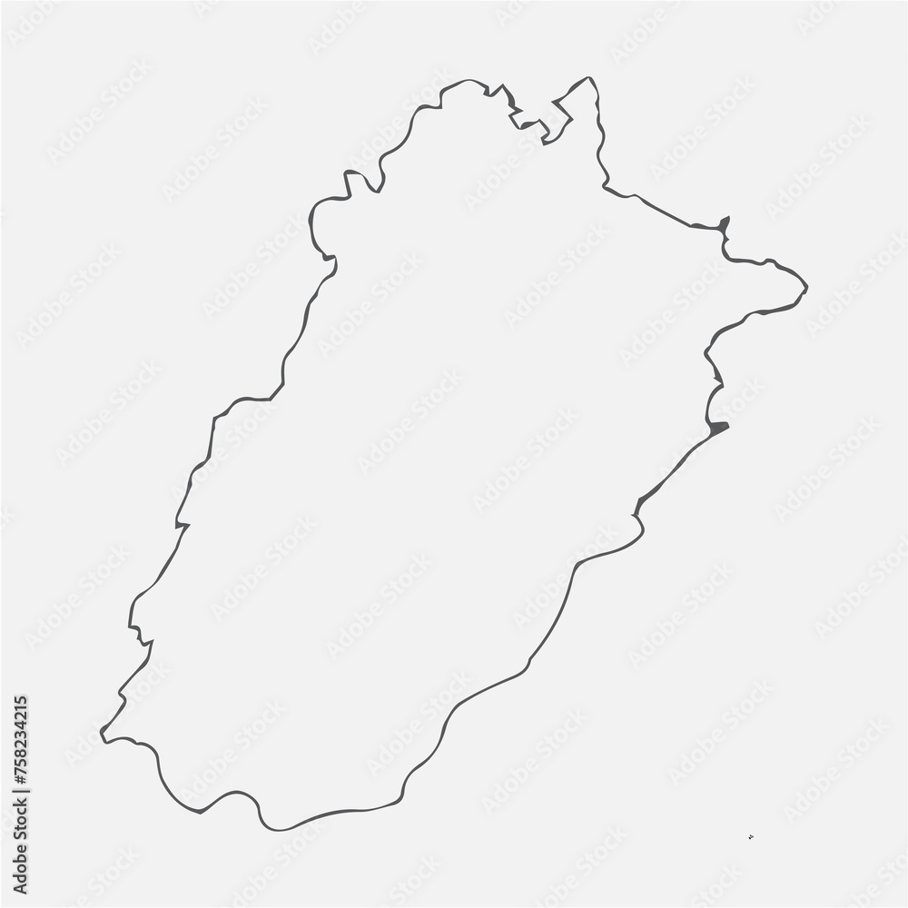 Obraz premium Punjab Outline map Pakistan Province, Vector Art 