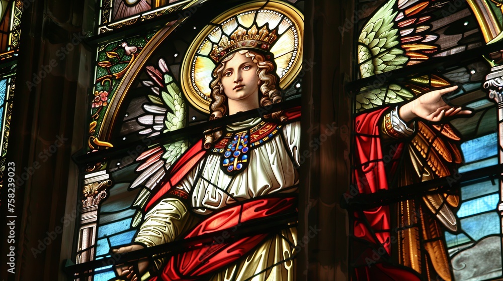 stained glass window queen
