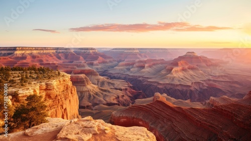 Canyon rim and desert scenery a beautiful background