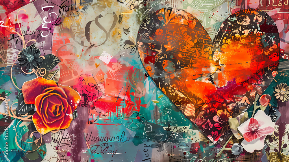 Love and memories themed abstract collage.