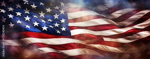american bald eagle with usa flag on background