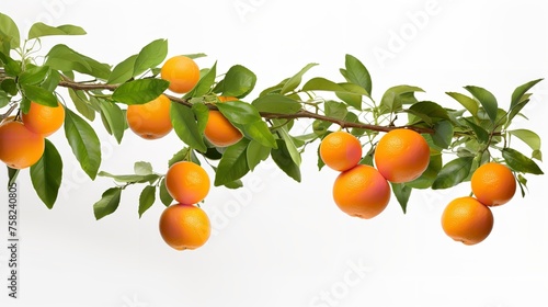 Set of Branches with Ripe Delicious Oranges

