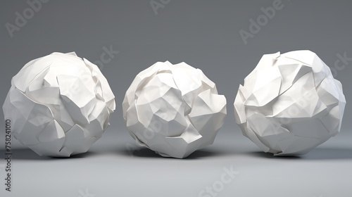 Set of Crumpled Paper Balls Cut Out

 photo