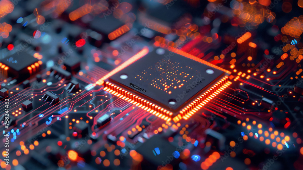 Artificial intelligence micro chip, Future and technology. Artificial intelligence micro chip, Future and technology.